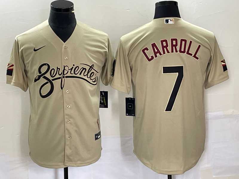 Mens Arizona Diamondbacks #7 Corbin Carroll 2021 Gold City Connect Cool Base Stitched Jersey